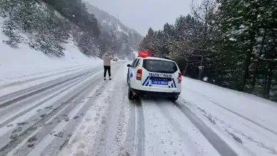 Kocayayla Geçidi'nde Yoğun Kar Yağışı
