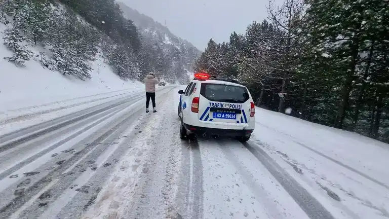 Kocayayla Geçidi'nde Yoğun Kar Yağışı